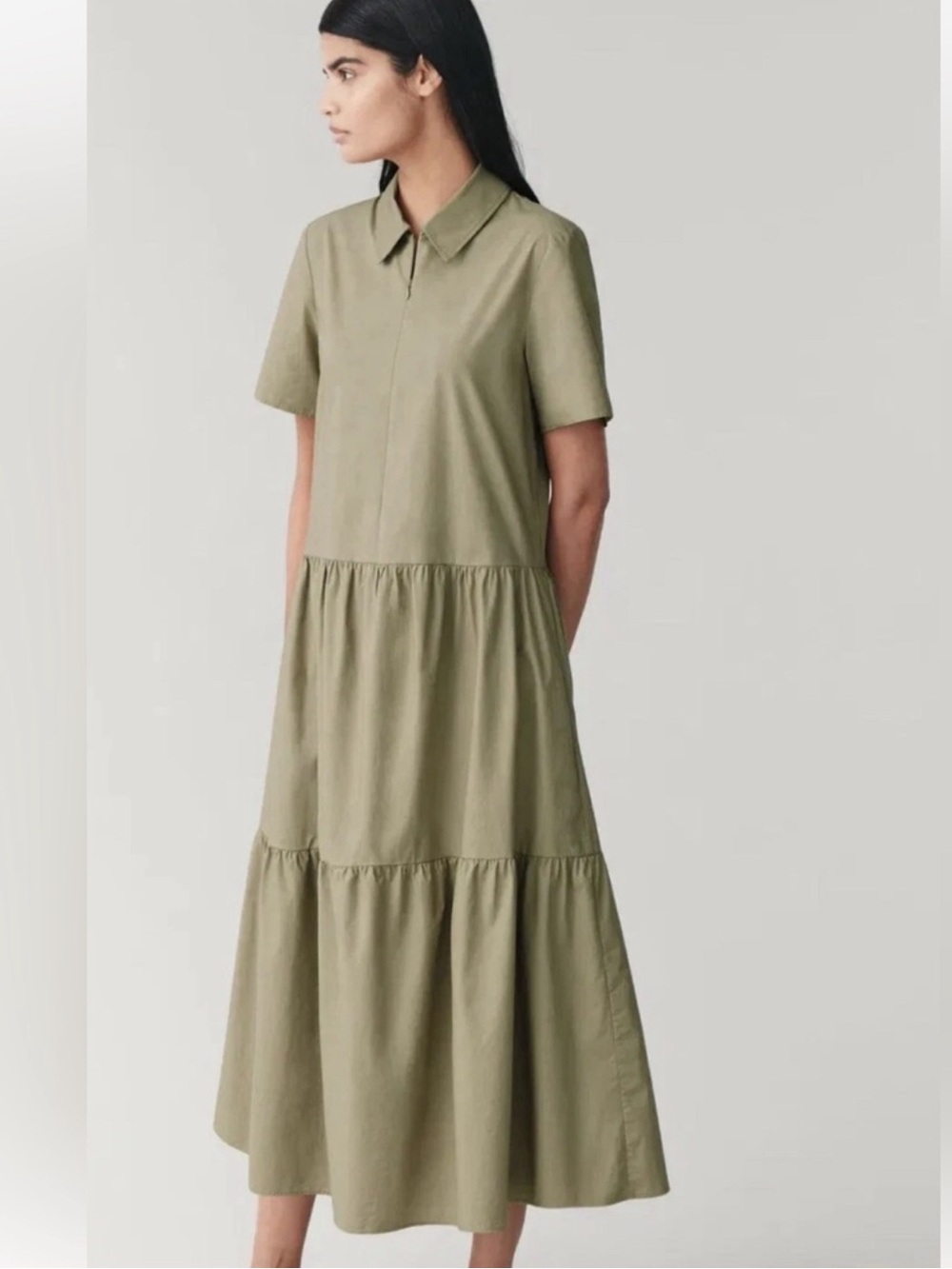 COS olive colored dress
